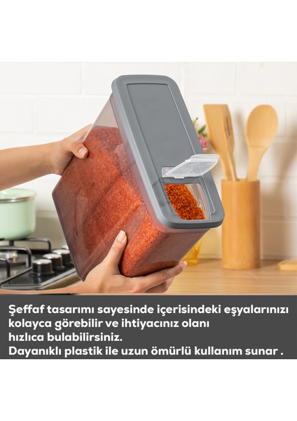 ORG-451-GR 6lı Sandy Mega Boy Hava Geçirmez Saklama Kabı Erzak Saklama Kabı Seti Gri 5,90 Lt fiyatları