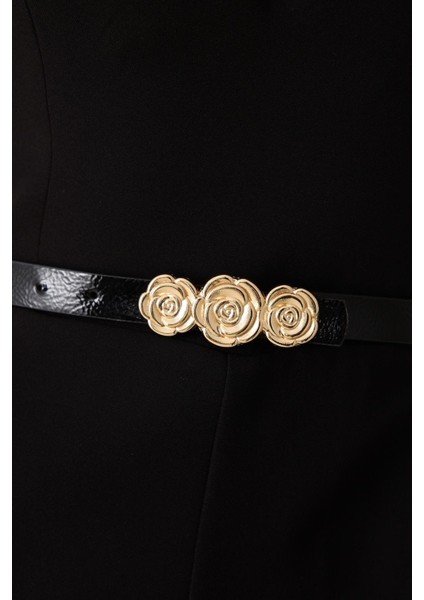 Siyah Kemerli Dantel Detaylı Askılı Tam Kalıp Tulum fırsatları