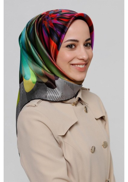 Özel Nostalji Serisi Twill İpek Eşarp Modelleri 7936D-09