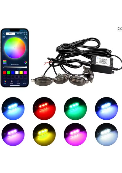 Rgb Araba Iç Panjur Aydınlatma App Kontrolü 12 V LED Izgara Işığı Kumandalı fırsatları