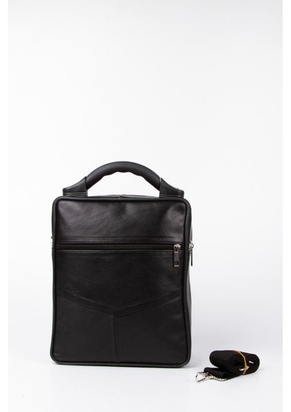 Erkek Hakiki Deri Günlük Omuz Ve El Çantası (22X27 CM) - new099 - Siyah indirimleri