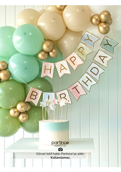 1 Yaş Balonu Doğum Günü Balon Zinciri Turkuaz Parti Seti modelleri