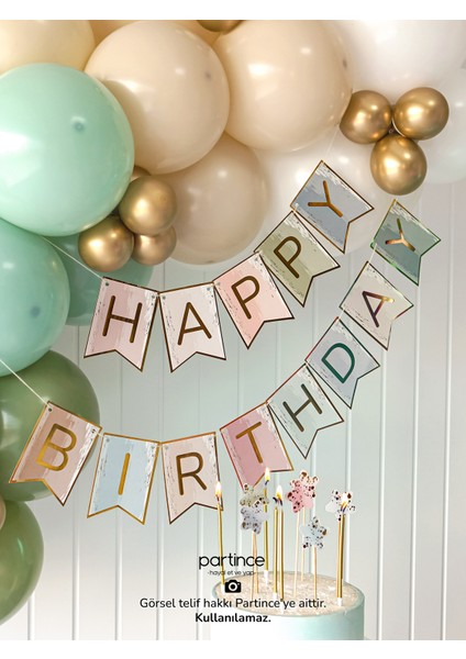 1 Yaş Balonu Doğum Günü Balon Zinciri Turkuaz Parti Seti