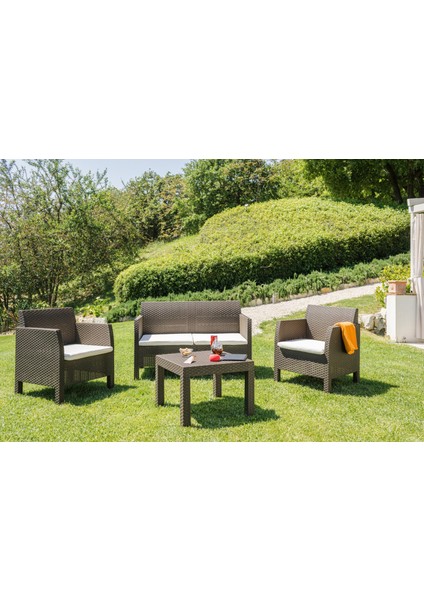 Matilde 4 Kişilik Rattan Kahverengi Oturma Grubu modelleri