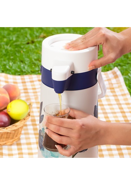 161720-805 Çiçek Desenli Sıcak-Soğuk Içecekler Için Pompalı Termos 1.8lt fiyatları