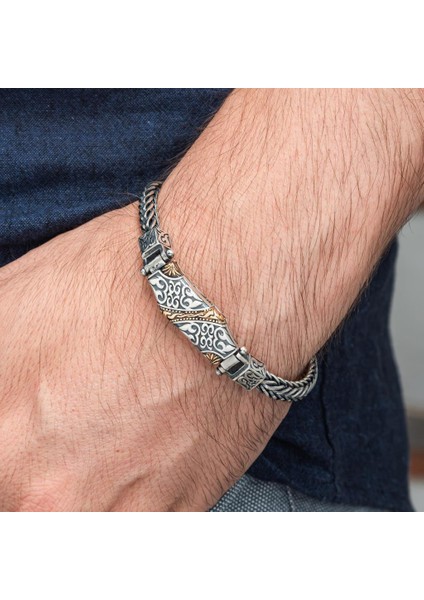 Yeni Tasarım Elişi 925 Ayar Gümüş Erkek Bileklik fiyatları