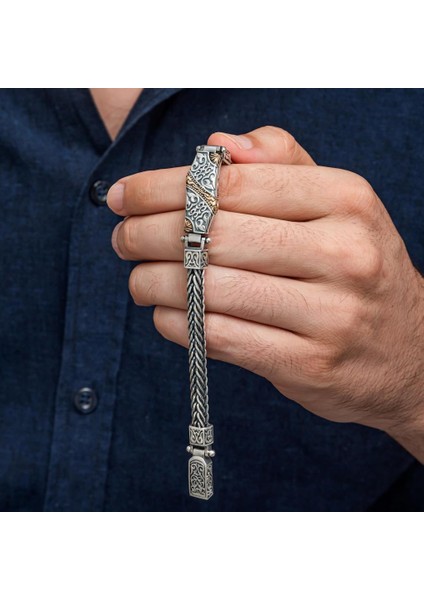 Yeni Tasarım Elişi 925 Ayar Gümüş Erkek Bileklik modelleri