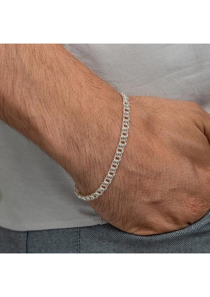 Garibaldi Modeli 925 Ayar Gümüş Erkek Bileklik Künye