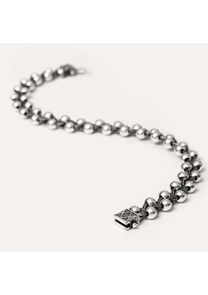 Top Suyolu Motif 925 Ayar Gümüş Erkek Bileklik modelleri