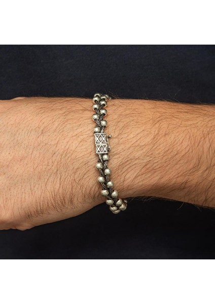 Top Suyolu Motif 925 Ayar Gümüş Erkek Bileklik indirimleri