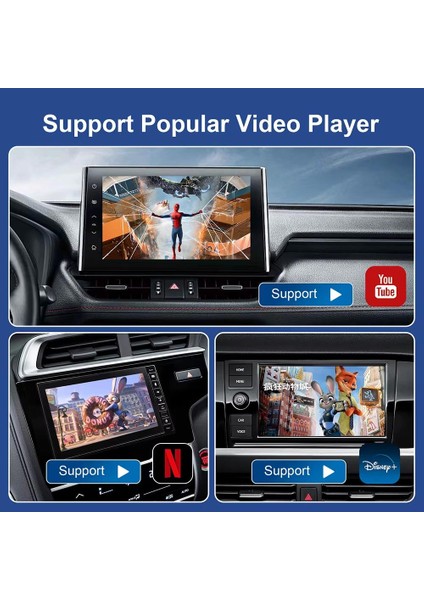 GA70 Kablosuz Carplay Android ve Apple Için Youtube Netflix ve Google Play Destekli 4 Çekirdekli Akıcı Fullhd 1080P Wifi 2.4/5g 2GB/32GB indirimleri