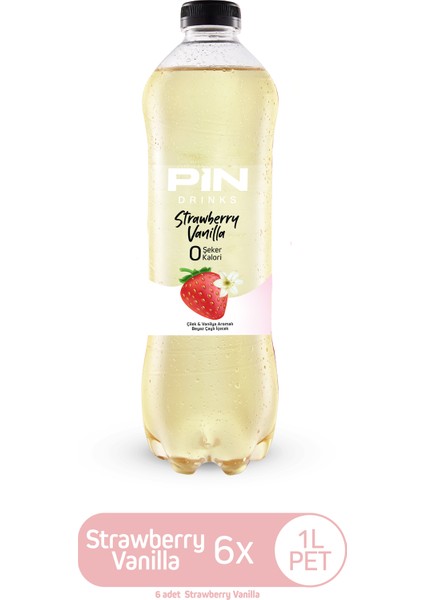 Strawberry vanillia beyaz Çaylı Özel Seri - Şekersiz & Kalorisiz 1 Litre x 6 Adet