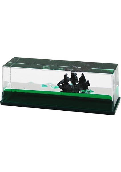 Yeşil Su Dikdörtgen Mika Yüzen Batmayan Gemi Dekoratif Biblo Akvaryum 4.5X14.5X5.3CM (3791)