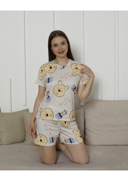 Winnie The Pooh Baskılı Şortlu Takım