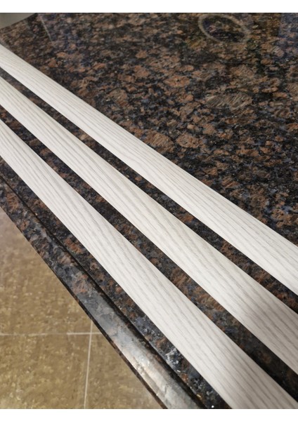 Parke Eşik Çıtası Kendinden Yapışkanlı Beyaz Meşe Renkli Alüminyum Profil 90 Cm/3 Adet.