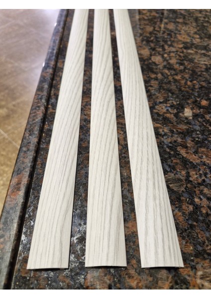 Parke Eşik Çıtası Kendinden Yapışkanlı Beyaz Meşe Renkli Alüminyum Profil 90 Cm/3 Adet.