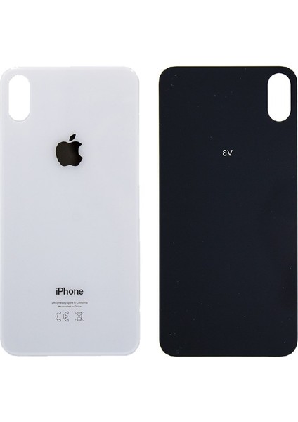 Uyumlu Iphone Xs Max Arka Kapak Lazer Kesim ( Pil Kapağı ) Cam - - Beyaz