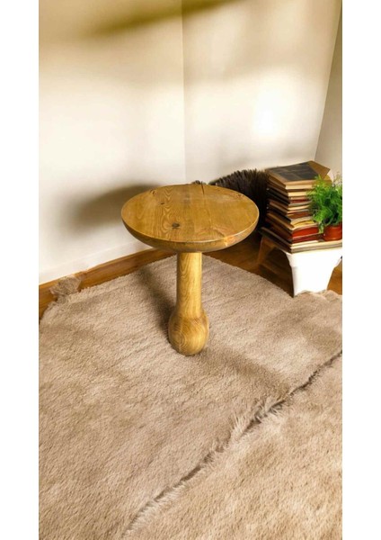 El Yapımı Masif Ahşap Tütün Renk Mantar Yan Sehpa – Tekli Model fiyatları