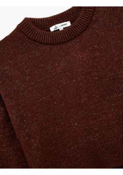 Uzun Kollu Bisiklet Yaka Asimetrik Kesim Triko Kazak modelleri