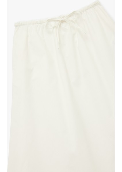 Pamuklu Astarlı Rahat Kalıp Yüksek Bel Poplin Kloş Etek modelleri