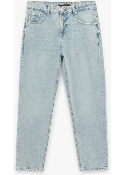 Normal Bel Pamuklu Vintage Straight Fit Jean Pantolon fırsatları