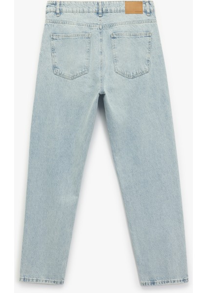 Normal Bel Pamuklu Vintage Straight Fit Jean Pantolon indirimleri