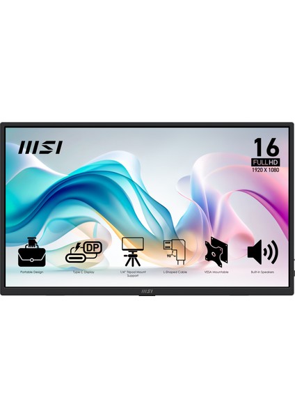 15.6" PRO MP165 E6 1920x1080 (FHD) 16:9 FLAT IPS 60HZ 4MS PORTATIF MONITOR