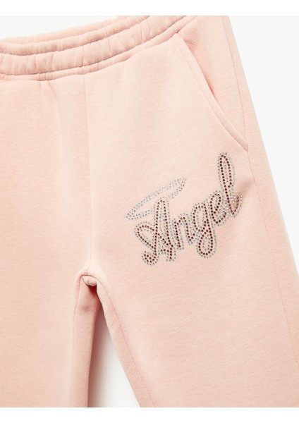 Şardonlu Taş Detaylı Baskılı Beli Lastikli Jogger Eşofman Altı modelleri