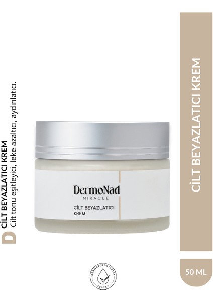 Cilt Aydınlatıcı Beyazlatıcı Krem 50 ml(Yüz, Koltuk altı ,Özel bölge)(NAD+Glutathione,Arbutin)