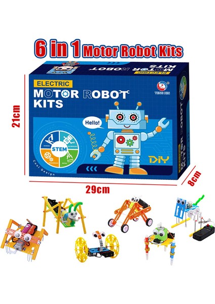Altı Bir Arada Robot Seti Bilim Seti Paletli Robot El Yapımı Dıy Montaj Modeli Teknoloji Küçük Üretim (Yurt Dışından)