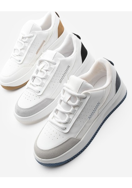 Kadın Sneaker Yüksek Taban Spor Ayakkabı Loske Beyaz