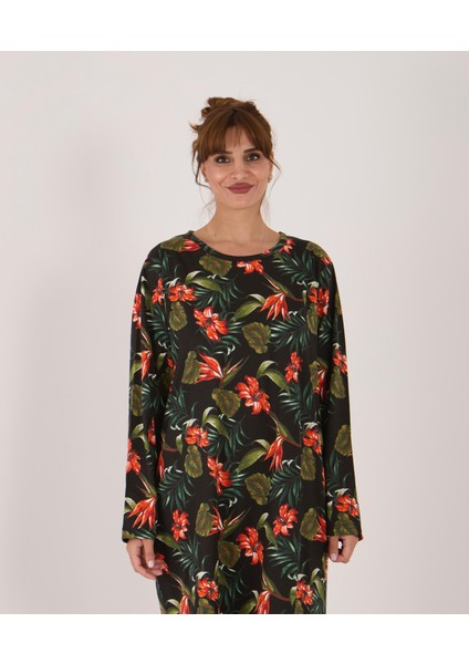 Uzun Kollu Pamuklu Süprem Kumaş Midi Boy Elbise modelleri