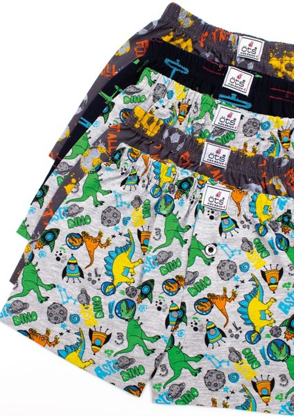 Erkek Çocuk Boxer 3'lü Baskılı (%100 Pamuk)