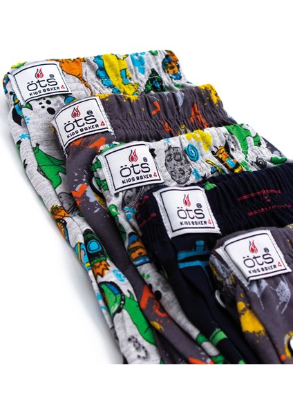 Erkek Çocuk Boxer 3'lü Baskılı (%100 Pamuk)