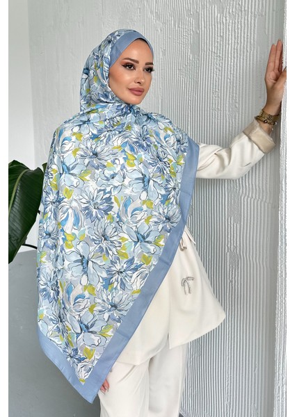 Lotus Çiçek Desen Soft Pamuk Şal
