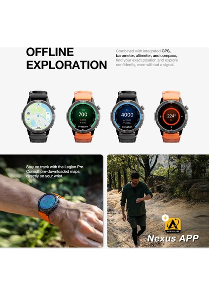 Legion Pro | Gps | Offline Map | 5ATM | IP68 Waterproof Akıllı Saat fırsatları