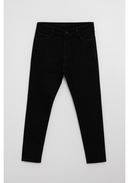 Kadın Likralı Skinny Fit Siyah Jean Pantolon