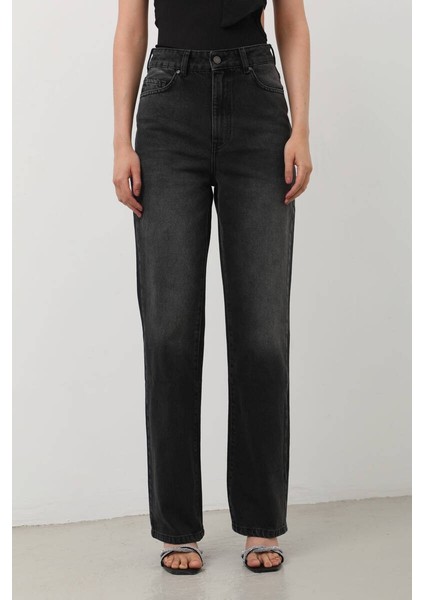 Kadın Siyah Palazzo Jean Pantolon