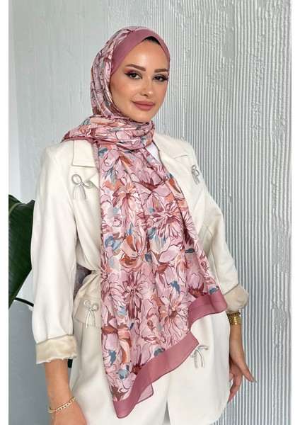 Lotus Çiçek Desen Soft Pamuk Şal modelleri