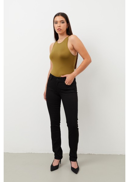 Kadın Siyah Jean Pantolon Düşük Bel fiyatları