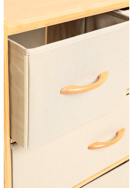 Bambu 5 Çekmeceli Dolap Organizer Çok Amaçlı Düzenleyici Şifonyer DB-0013 indirimleri