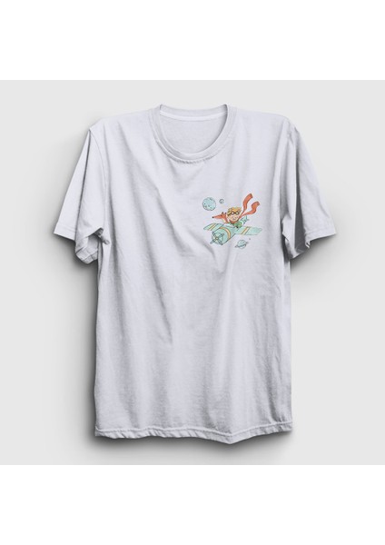 Unisex Beyaz Plane Le Petit Prince Küçük Prens T-Shirt