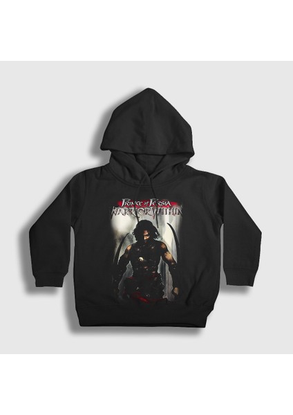 Unisex Çocuk Siyah Warrior Within Prince Of Persia Kapüşonlu Sweatshirt