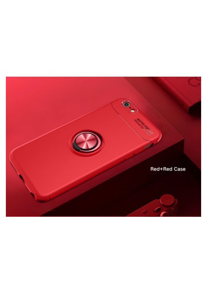 iPhone 8 Kılıf Metal Stant Olabilen Yüzüklü Flexring Premium Silikon Kılıf