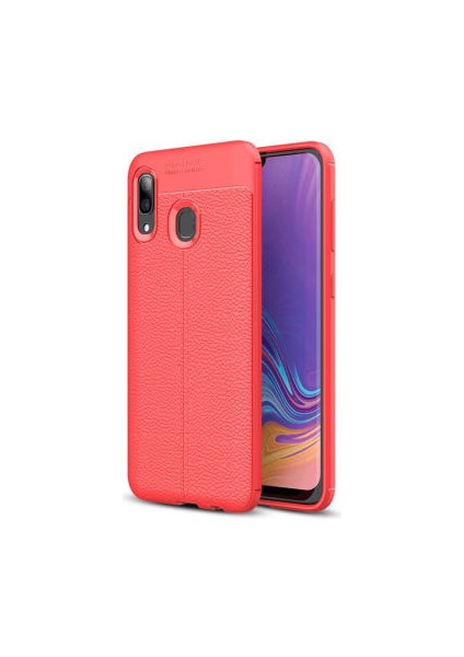 Samsung Galaxy A30 Kılıf Deri Görünümlü Deriko Premium Silikon Kapak