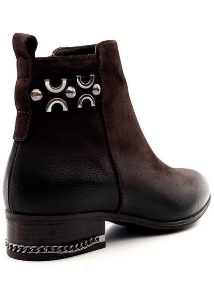 Kadın Hakiki Deri Kısa Topuklu Bot 2152712K - Kahve - 36 modelleri