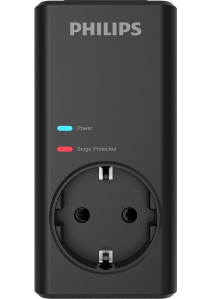 CHP7010B/10 1140 Joule Tekli Akım Korumalı Priz, Siyah