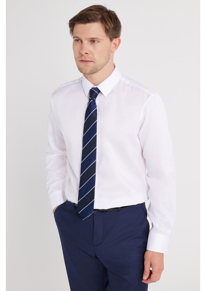 Slim Fit Beyaz Non-Iron %100 Pamuk Doğa Dostu Ekoteks Belgeli Ütü Gerektirmez Gömlek fırsatları