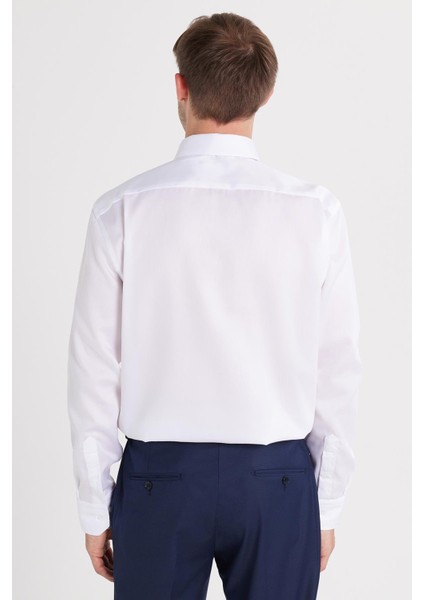 Slim Fit Beyaz Non-Iron %100 Pamuk Doğa Dostu Ekoteks Belgeli Ütü Gerektirmez Gömlek indirimleri