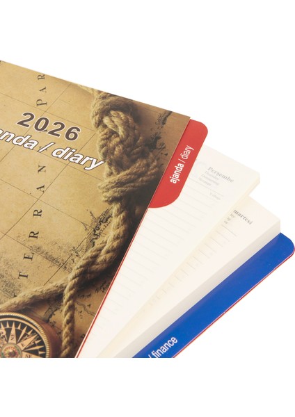 2026 Tarihli Günlük Çizgili 15X21 cm Iç Ajandalı 4 Halkalı Telefon Kılıfı Kapaklı Deri Organizer modelleri